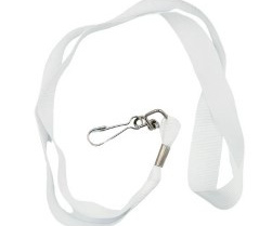 CH-WHITE FLAT LANYARD